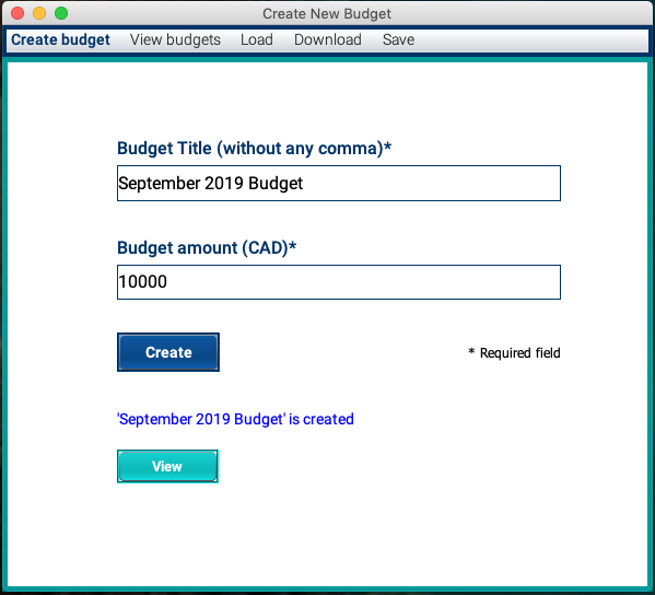 Track-It App: add budget