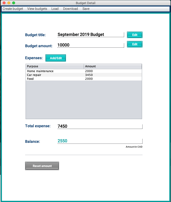 Track-It App: expense tracking details